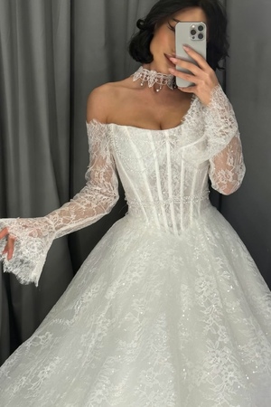 Свадебное платье из кружева (С407)